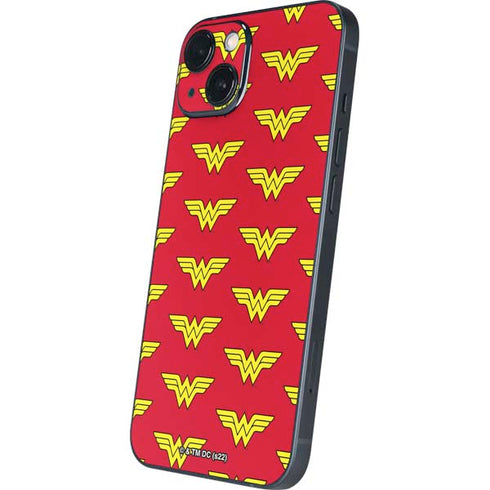 DC Comics Wonder Woman Logo Pattern iPhone 14 Plus Skin